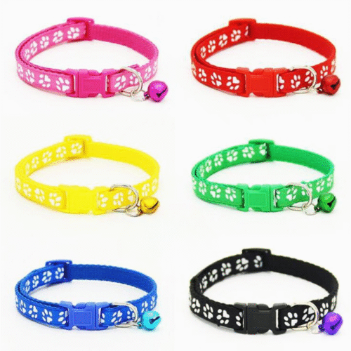 Paw Print Cat & Puppy Collar With Bell