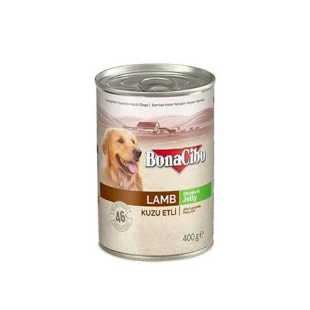 Bonacibo Wet Food for Dogs in Can – Lamb Chunks in Jelly
