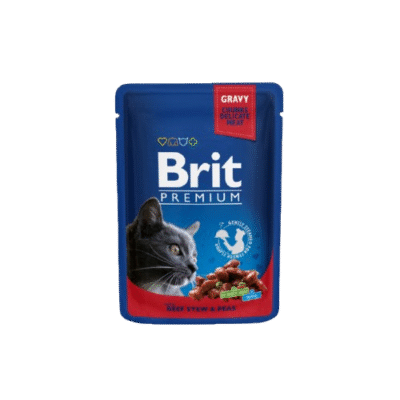 Brit Premium Cat Pouches with Beef Stew & Peas
