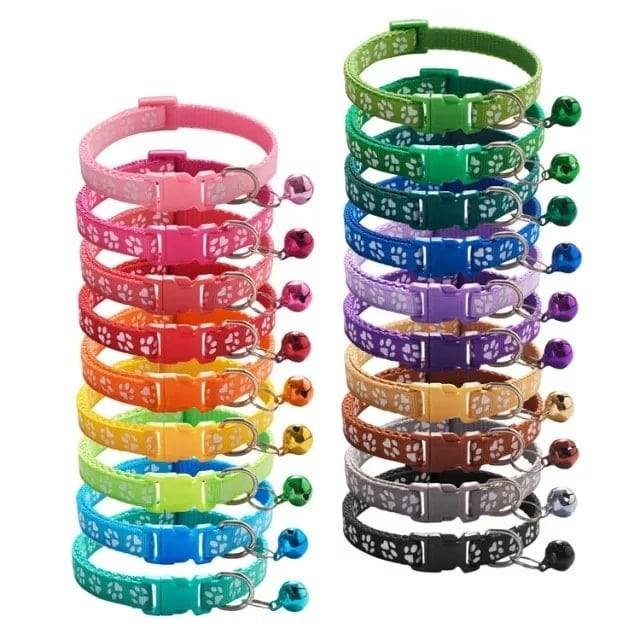 Paw Print Cat & Puppy Collar With Bell
