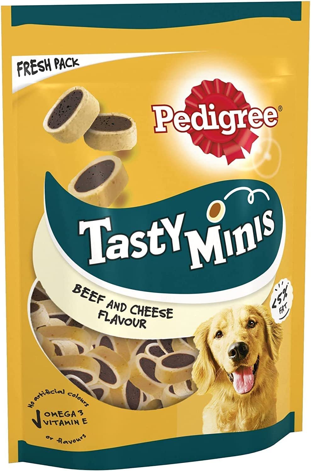 Pedigree Tasty Minis Cheesy Nibbles With Cheese & Beef Dog Treats 140g