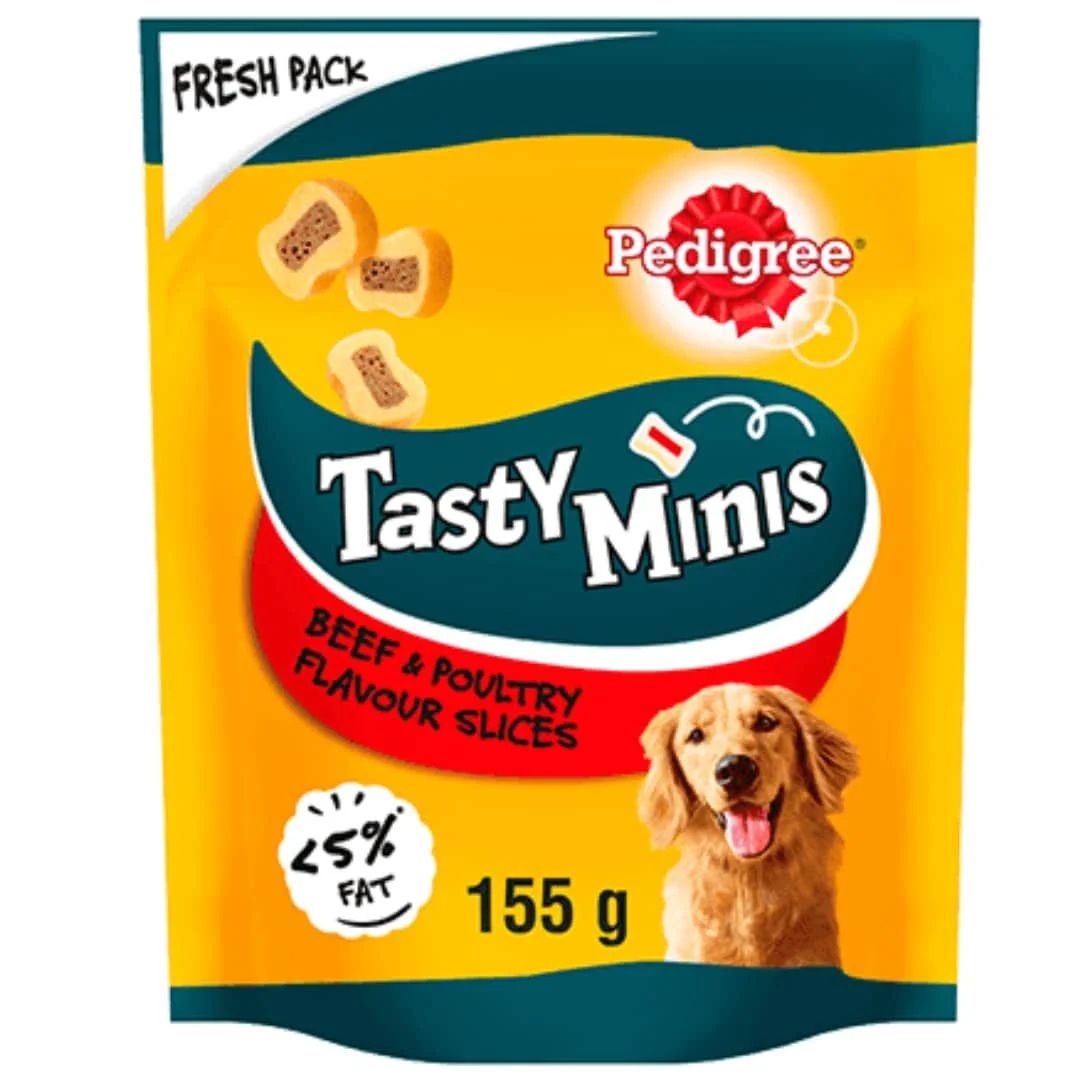Pedigree Tasty Minis Beef & Poultry Slices Dog Treats 155g