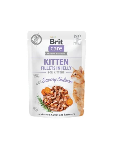 Brit Care Cat Pouch Fillets In Jelly For Kitten With Savory Salmon – 85 Gram