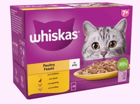 WHISKAS 1+ Poultry Feasts Adult Wet Cat Food 85g Pouch in Gravy - poultery