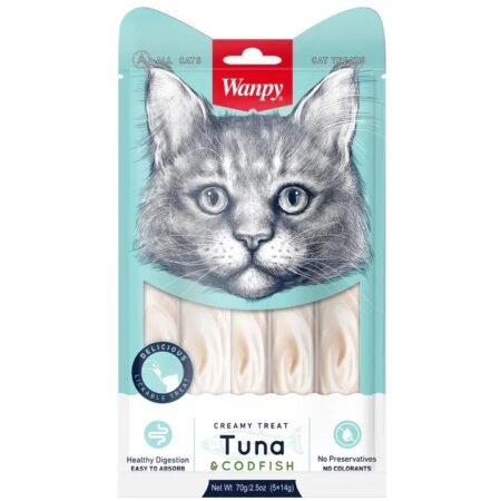 Wanpy Creamy Treat for Cats Tuna and Cod Fish